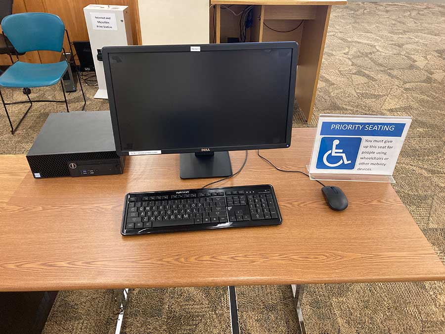 Computer at Racine Public Library
