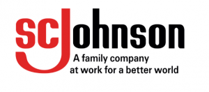 The logo for SC Johnson, which includes the tagline "A family company at work for a better world."