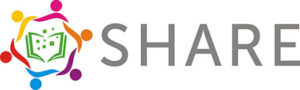 The logo for the SHARE Anywhere app, featuring the text