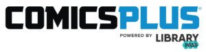 The ComicsPlus logo, with a footer that says